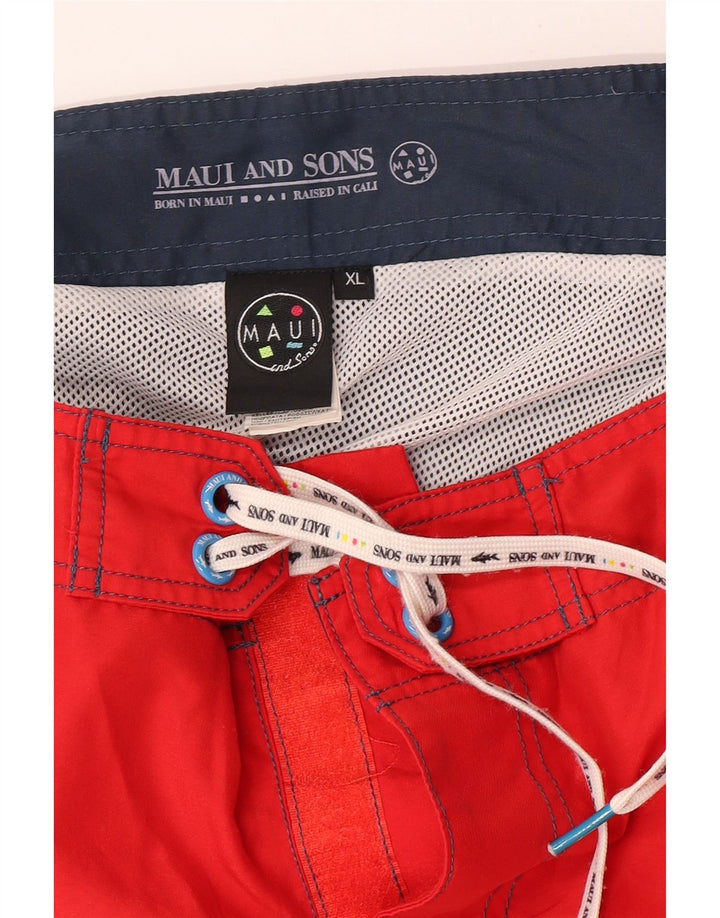 Męskie spodenki kąpielowe Maui and Sons XL, poliester w kolorze czerwonym