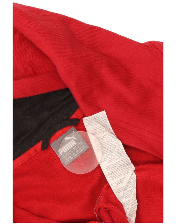 Damski sweter z kapturem i zamkiem PUMA UK 16, duży, czerwony, bawełniany