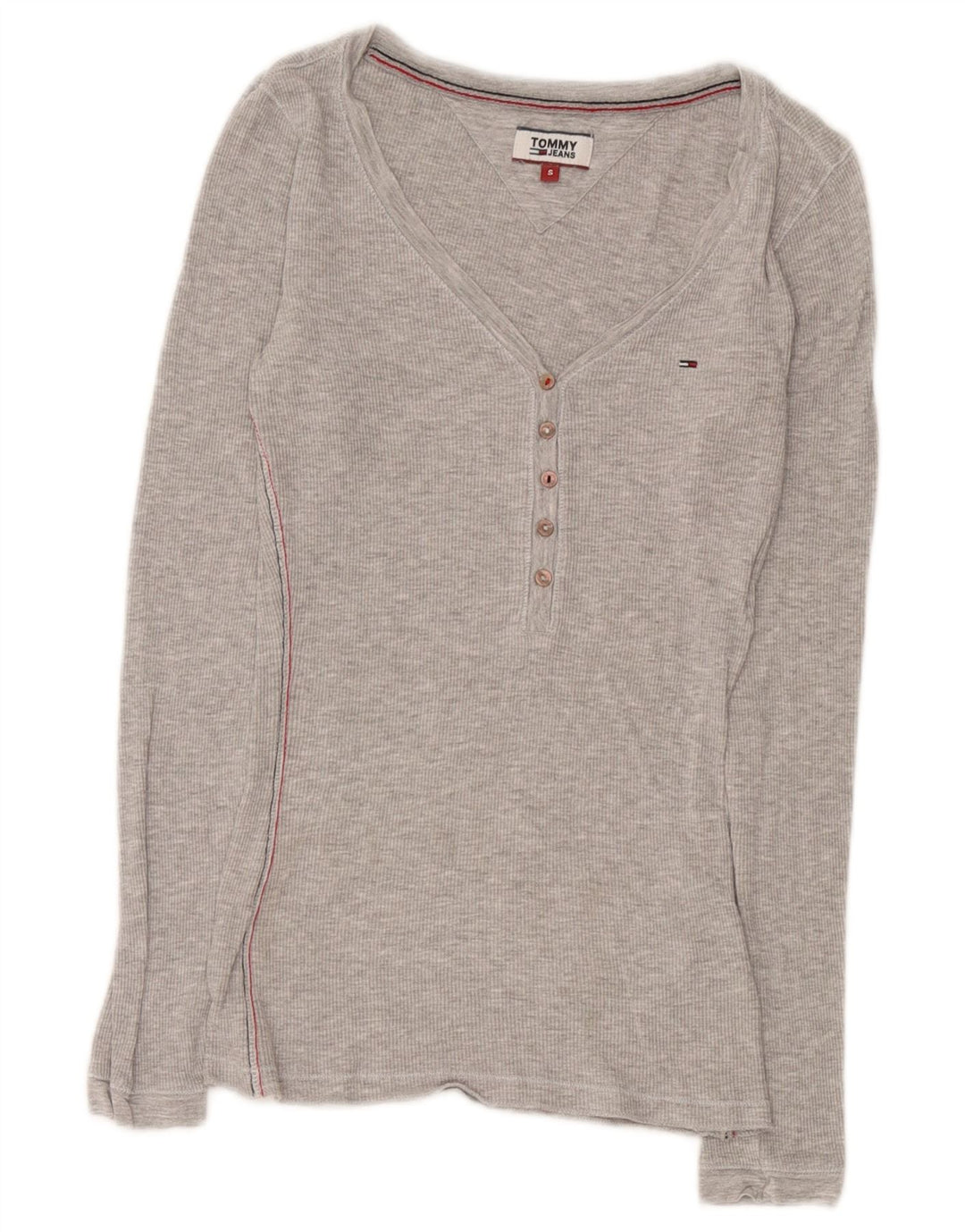 Damski top z długim rękawem Tommy Hilfiger UK 8 Small, szara wiskoza