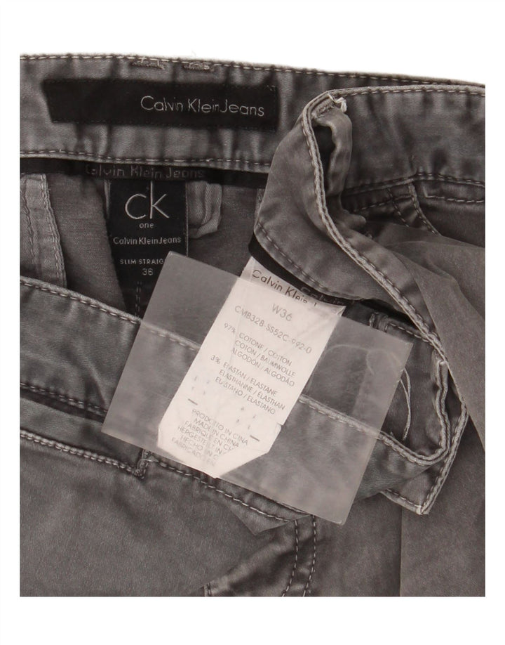 Męskie dżinsy Calvin Klein W36 L32 Szara bawełna