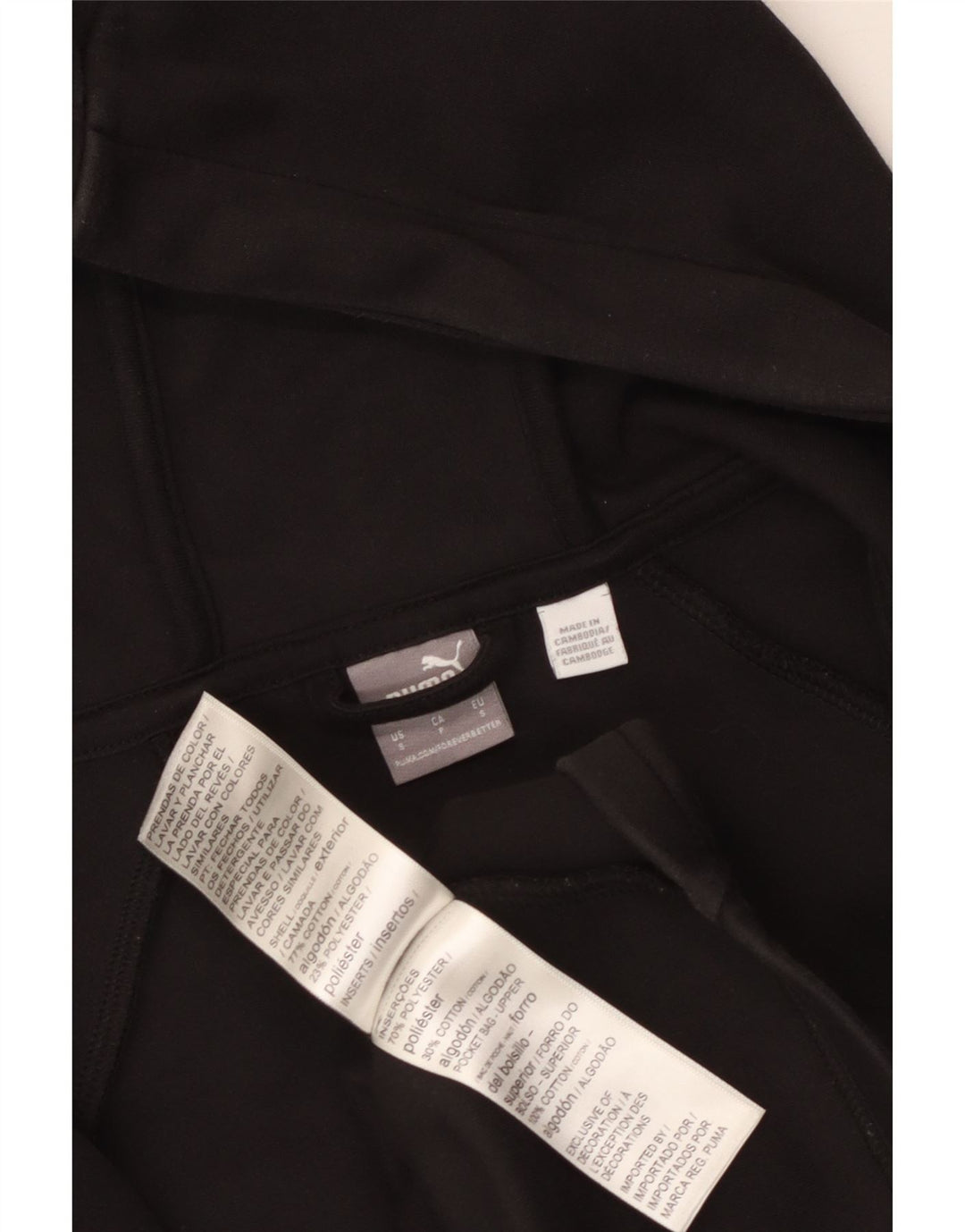 PUMA Womens Zip Hoodie Sweater UK 10 Small Black Polyester