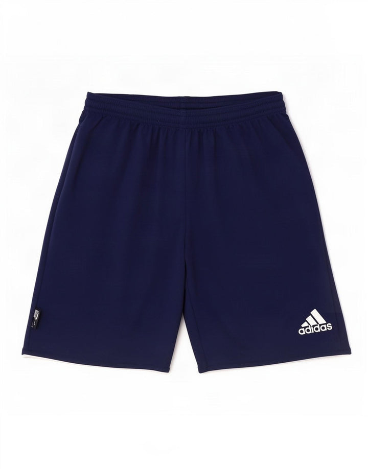Męskie spodenki sportowe Adidas Climalite, małe, granatowe, poliestrowe