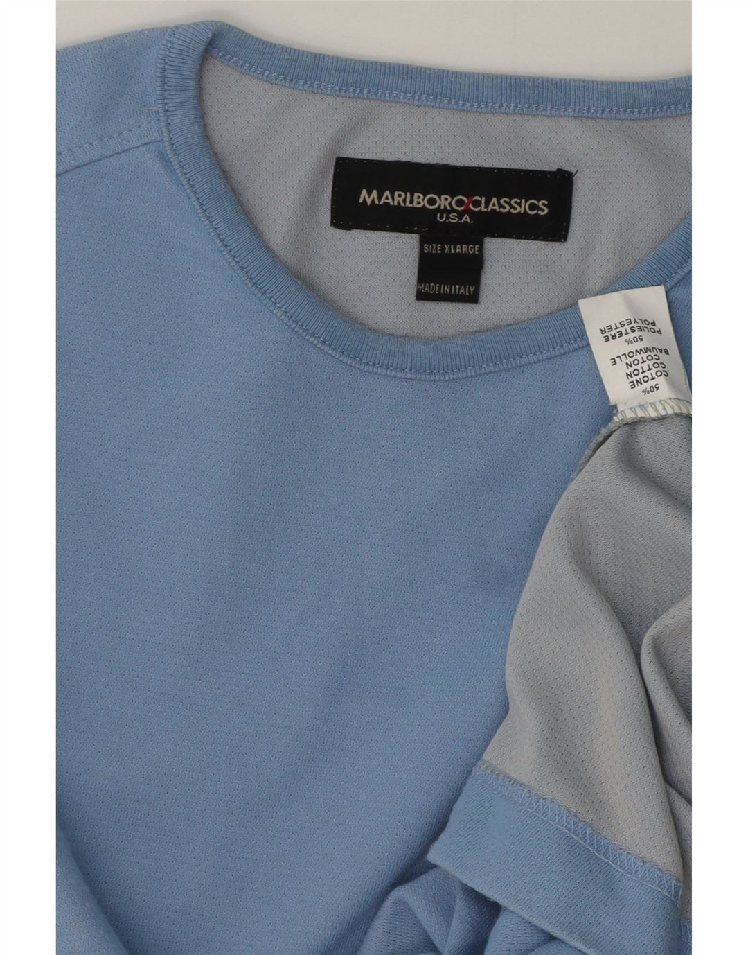 Marlboro Classics Męski top z długim rękawem XL, niebieska bawełna