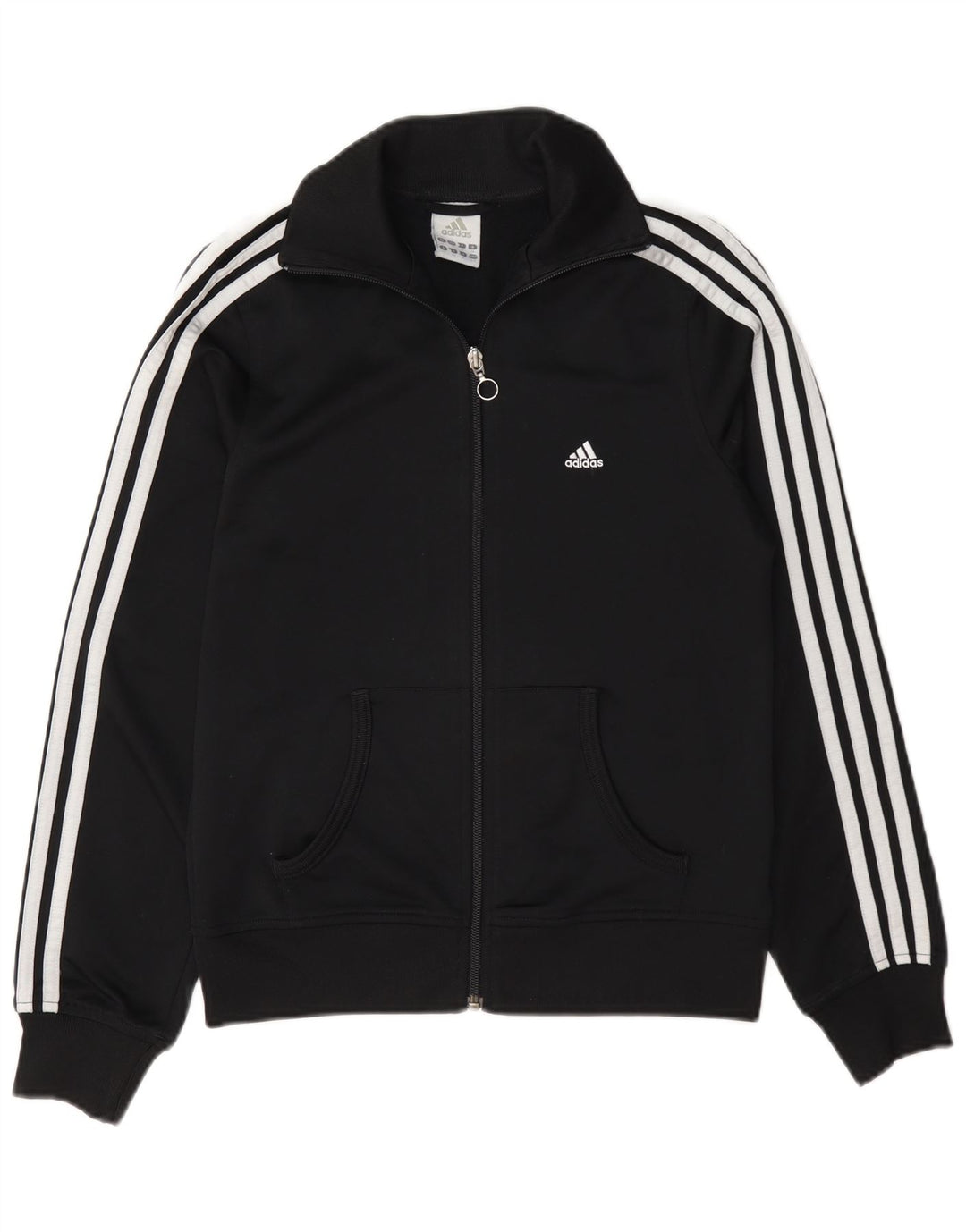 Damska kurtka dresowa Adidas UK 10, mała, czarna, poliestrowa