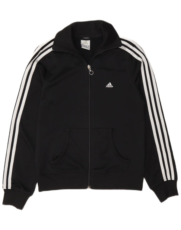 Damska kurtka dresowa Adidas UK 10, mała, czarna, poliestrowa