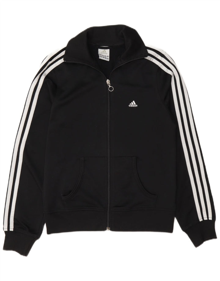 Damska kurtka dresowa Adidas UK 10, mała, czarna, poliestrowa