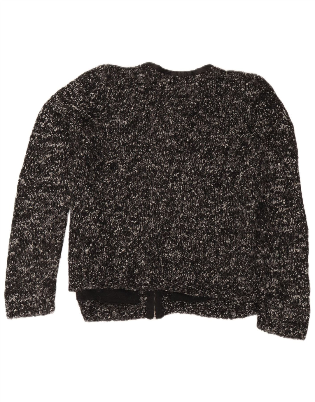 Marks & Spencer Damski sweter rozpinany UK 12 Średni szary, nakrapiany akryl
