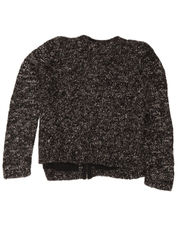Marks & Spencer Damski sweter rozpinany UK 12 Średni szary, nakrapiany akryl