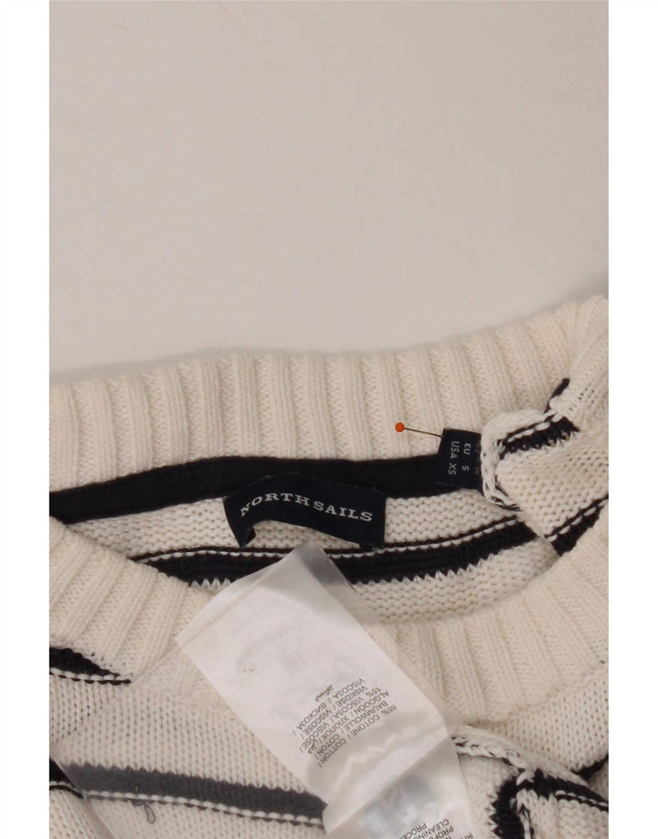 Damski sweter z okrągłym dekoltem NORTH SAILS UK 14 w średnie białe paski