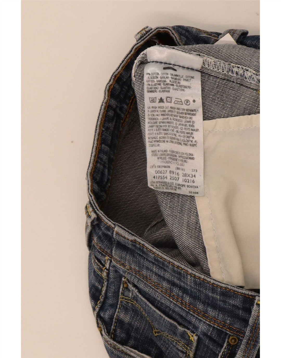 Damskie jeansy Levi's 627 Straight W28 L28 Niebieskie bawełniane