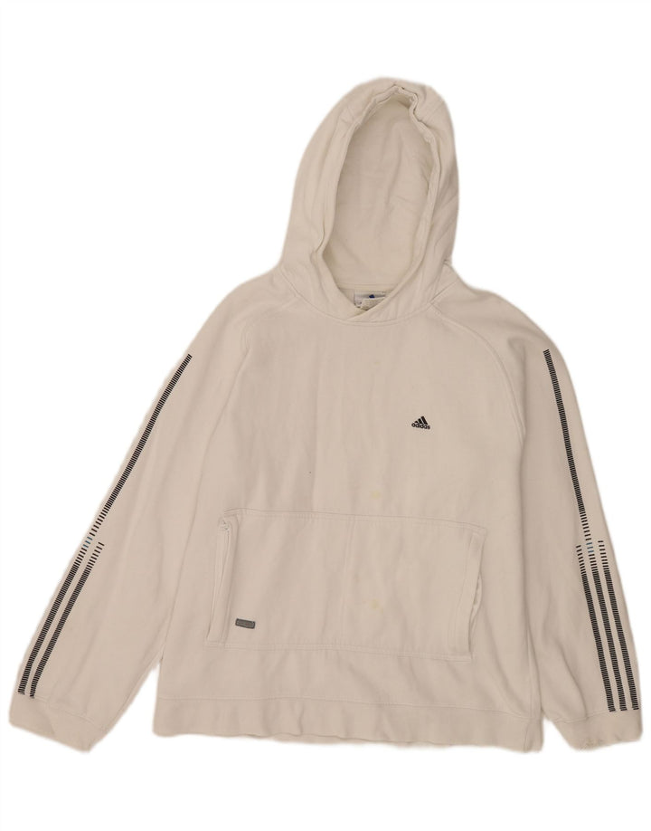 Męska bluza z kapturem Adidas, średnia biała bawełna
