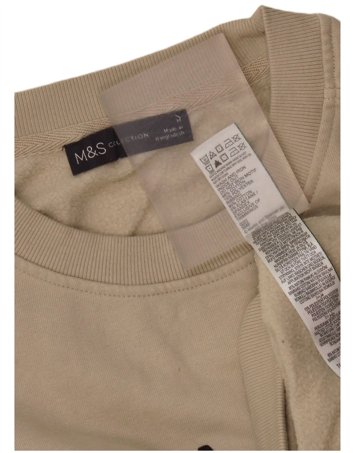 Marks & Spencer Męski sweter z grafiką, średnio beżowy, bawełniany