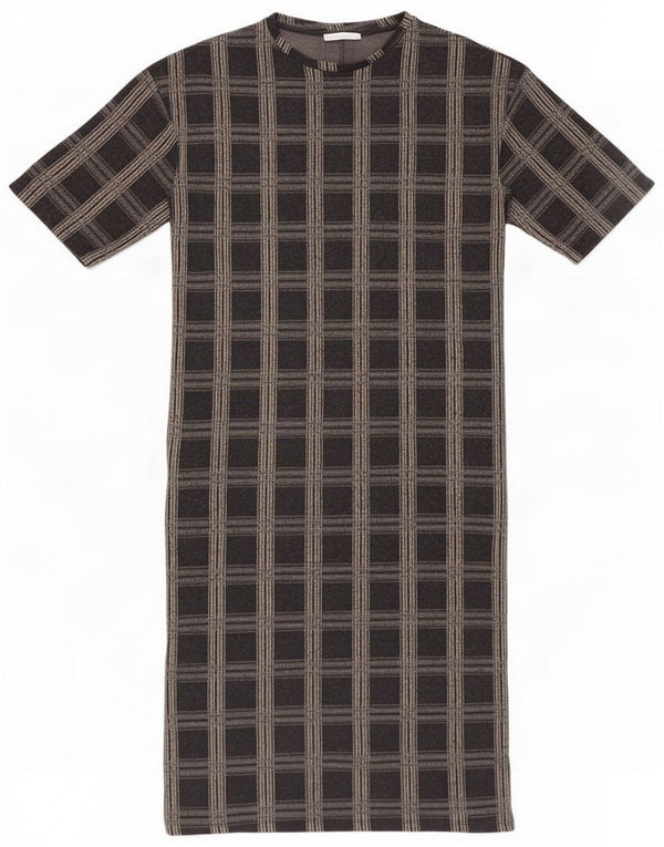 Zara Womens Trafaluc Oversized T-Shirt Dress UK 10 Small Black Check