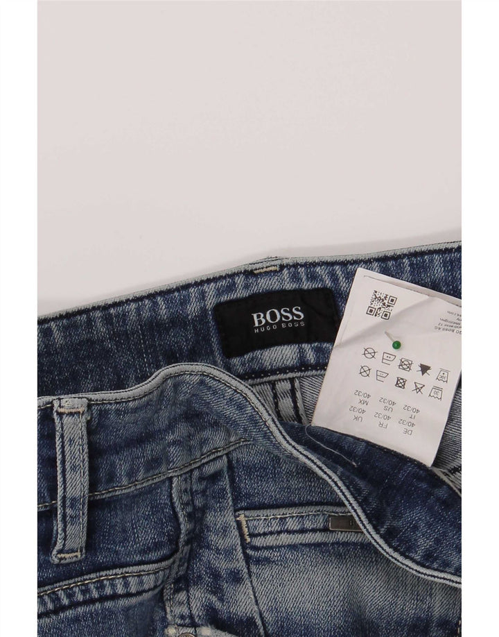 Hugo Boss Męskie jeansy slim W40 L32 Niebieskie bawełniane