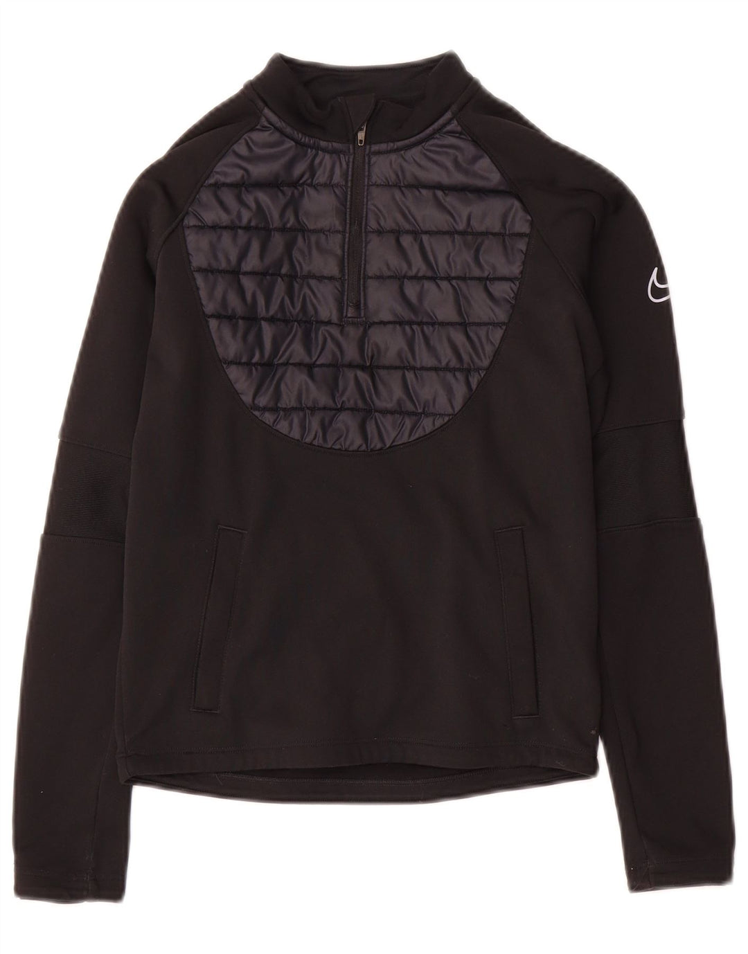Chłopięcy dres Nike Therma-Fit z zamkiem błyskawicznym na szyi, 8-9 lat, mały czarny