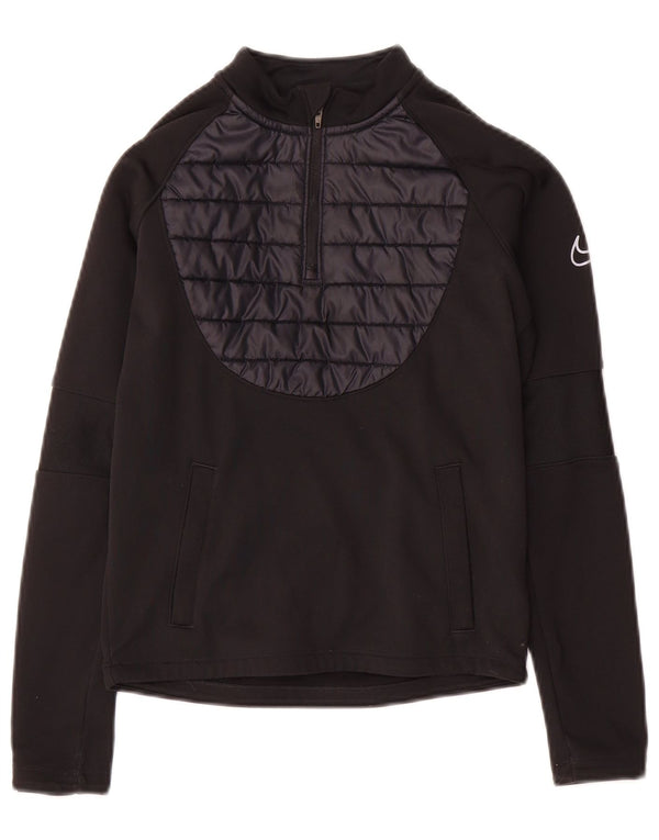 Chłopięcy dres Nike Therma-Fit z zamkiem błyskawicznym na szyi, 8-9 lat, mały czarny