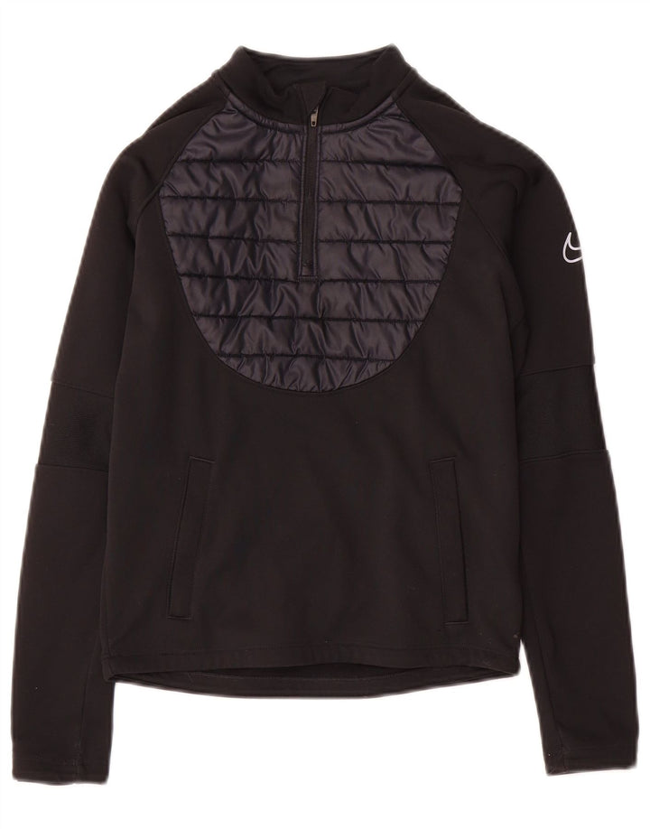 Chłopięcy dres Nike Therma-Fit z zamkiem błyskawicznym na szyi, 8-9 lat, mały czarny