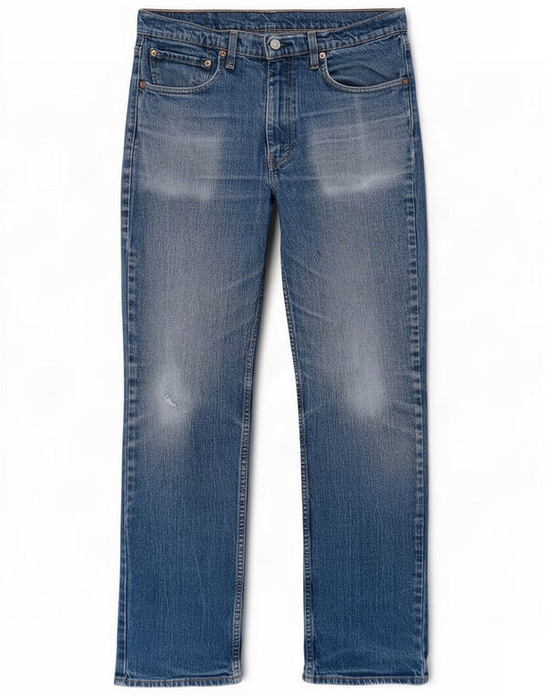 Męskie dżinsy Levi's 516 Distressed Straight Jeans W36 L34 Niebieskie bawełniane