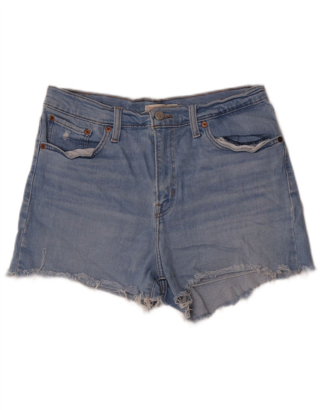 Damskie spodenki jeansowe LEVI'S z wysokim stanem W32, duże, niebieskie, bawełniane