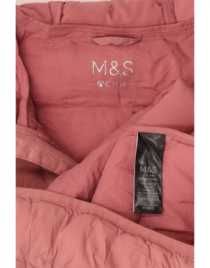 Marks & Spencer Damska ocieplana kurtka z kapturem UK 10, mała, różowa, poliamid