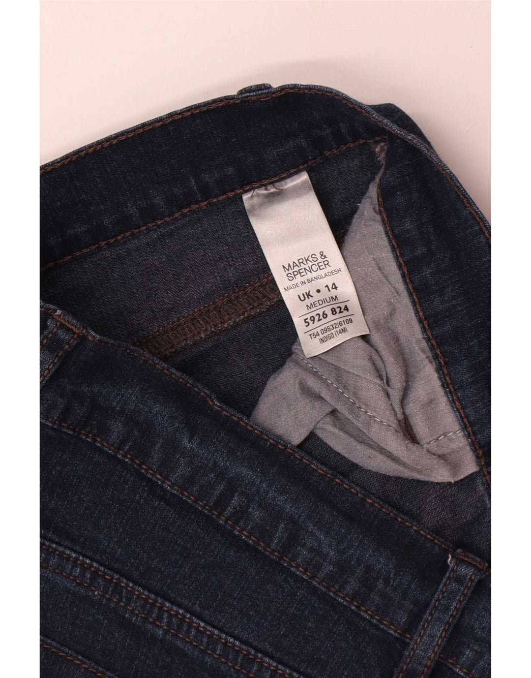 Marks & Spencer Damskie Proste Jeansy UK 14 Duże W32 L27 Granatowe