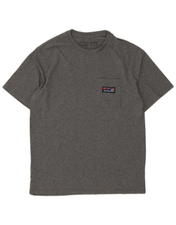 T-shirt męski Patagonia o regularnym kroju, mały, szary, bawełniany