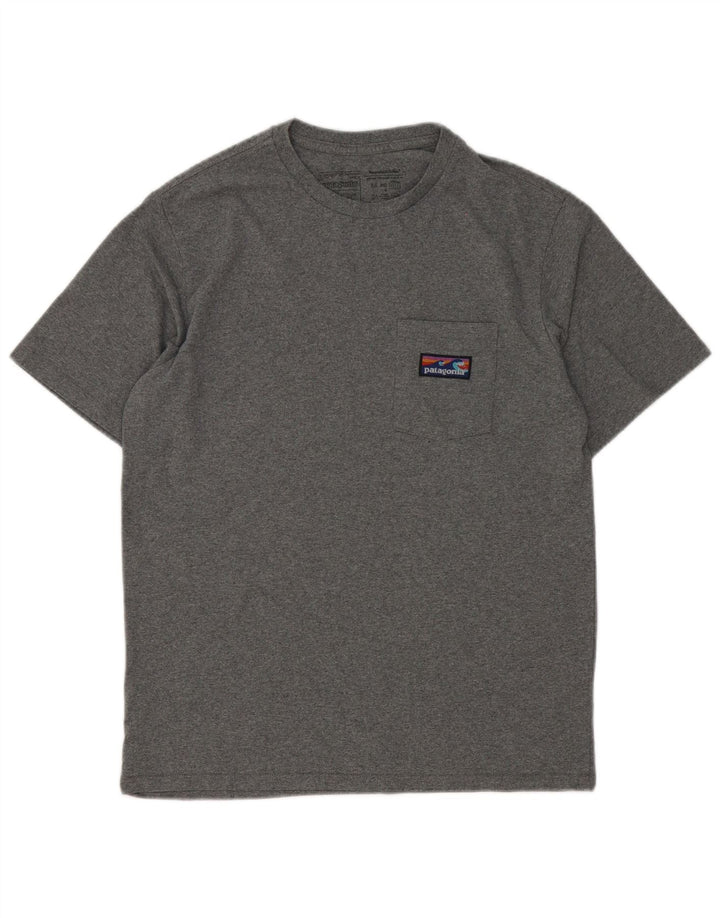 T-shirt męski Patagonia o regularnym kroju, mały, szary, bawełniany