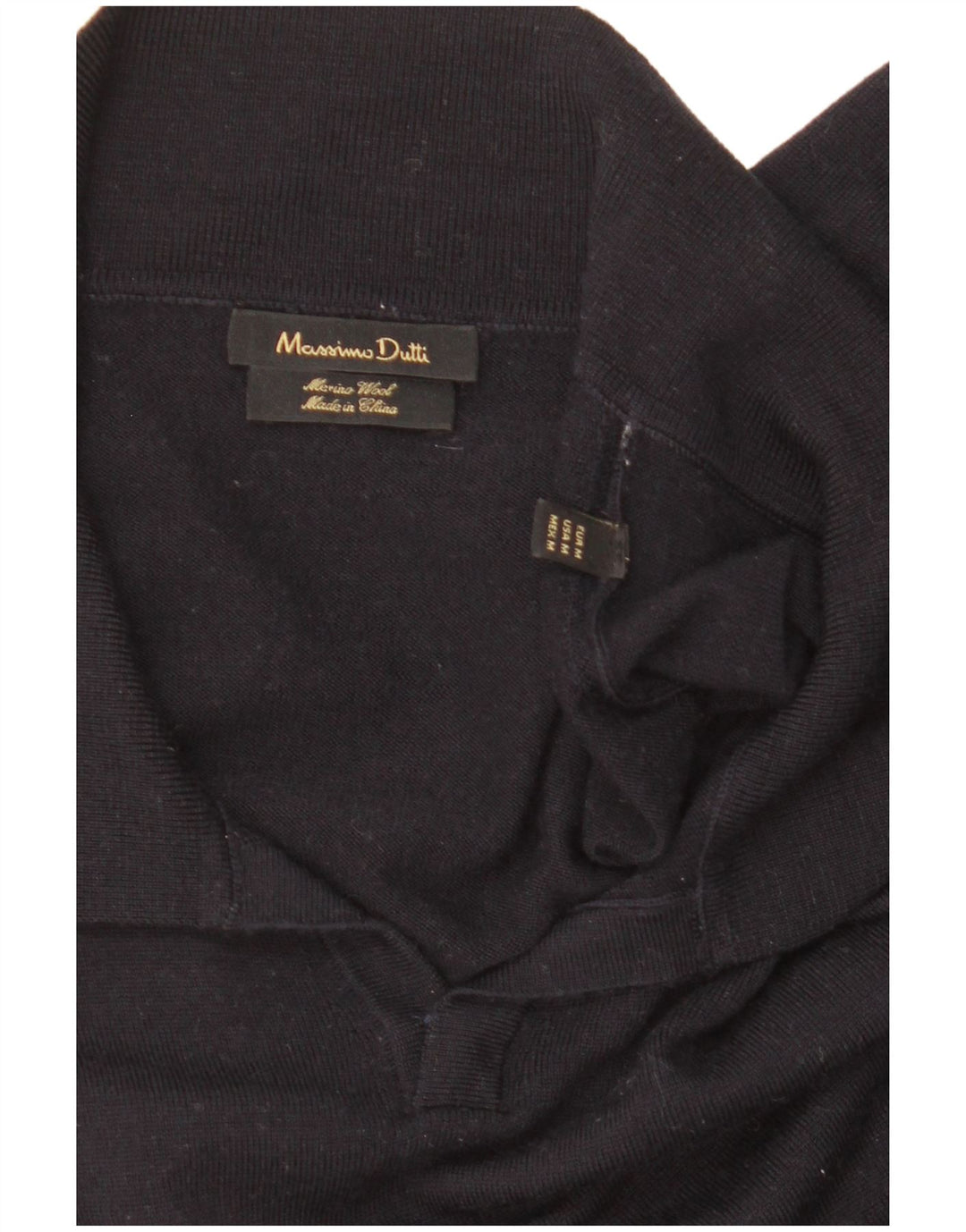 Damski sweter polo Massimo Dutti UK 14, średni granatowy