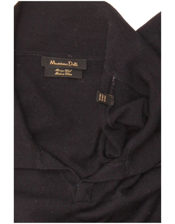 Damski sweter polo Massimo Dutti UK 14, średni granatowy