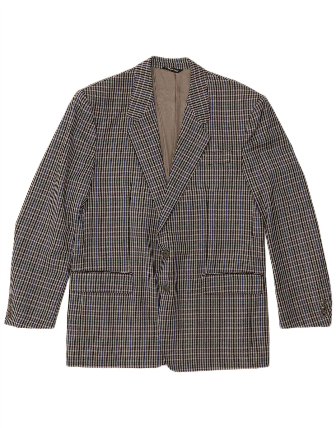 MARIO ZEGNA Męska marynarka zapinana na 2 guziki IT 52 XL Szara wełniana kratka