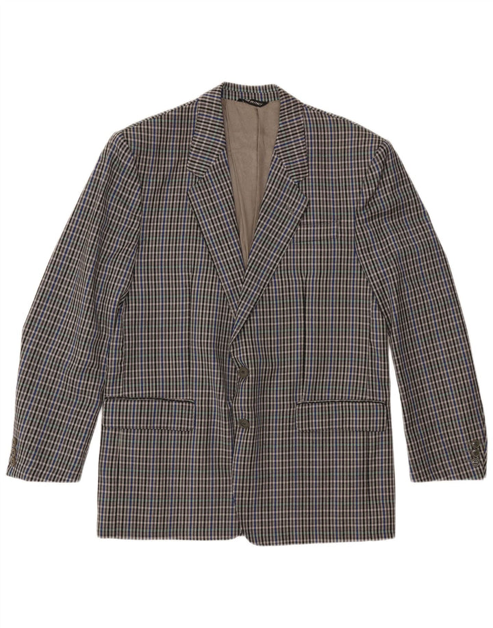 MARIO ZEGNA Męska marynarka zapinana na 2 guziki IT 52 XL Szara wełniana kratka