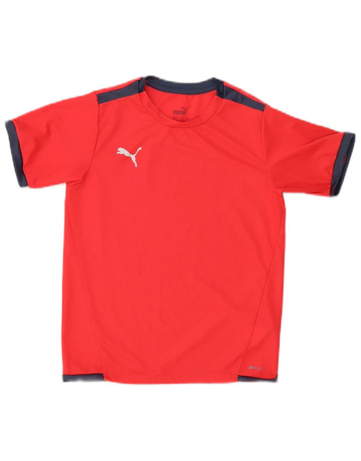 T-shirt dziewczęcy Puma Top 9-10 lat, pomarańczowy, poliester z blokami kolorów