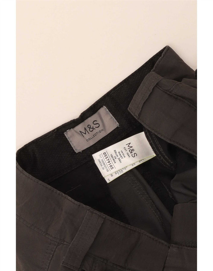Męskie spodenki cargo Marks & Spencer W34, duże, szare, bawełniane