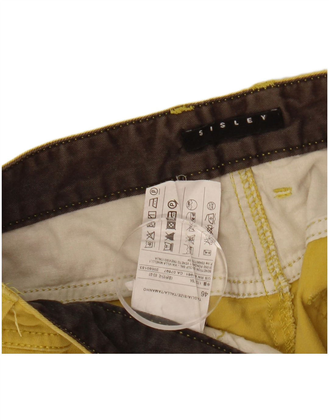 Męskie spodenki Chino Sisley IT 46 Small W32 Żółta bawełna