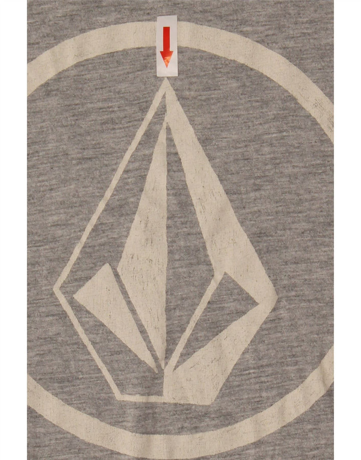 Męski T-shirt z grafiką Volcom, duży, szary, bawełniany blok kolorów
