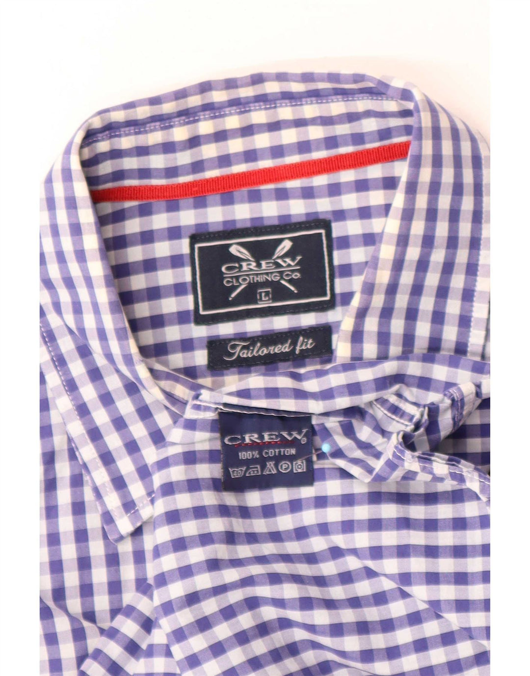 Crew Clothing Męska koszula o dopasowanym kroju, duża, niebieska bawełniana kratka