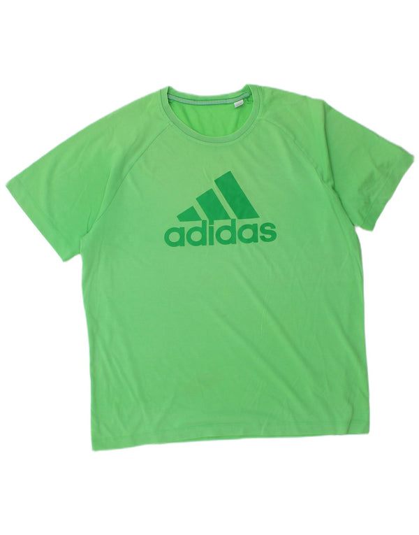 Męski T-shirt z grafiką ADIDAS, duży, zielony
