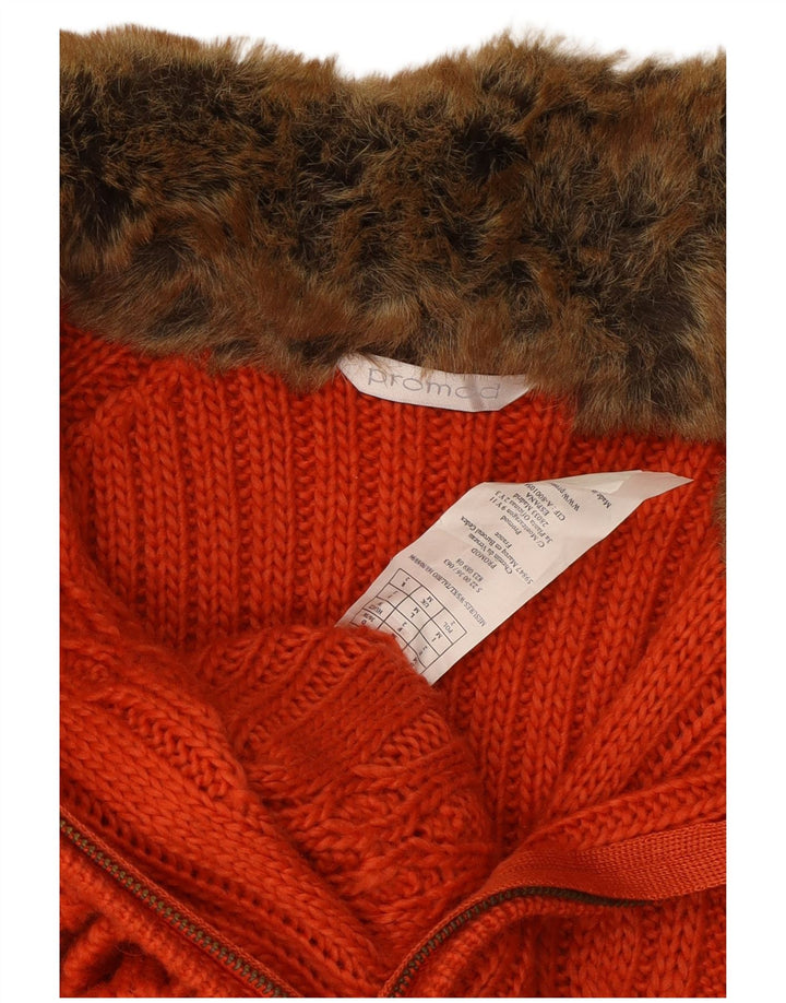 PROMOD Damski sweter kardigan UK 12 Średnia pomarańczowa wełna