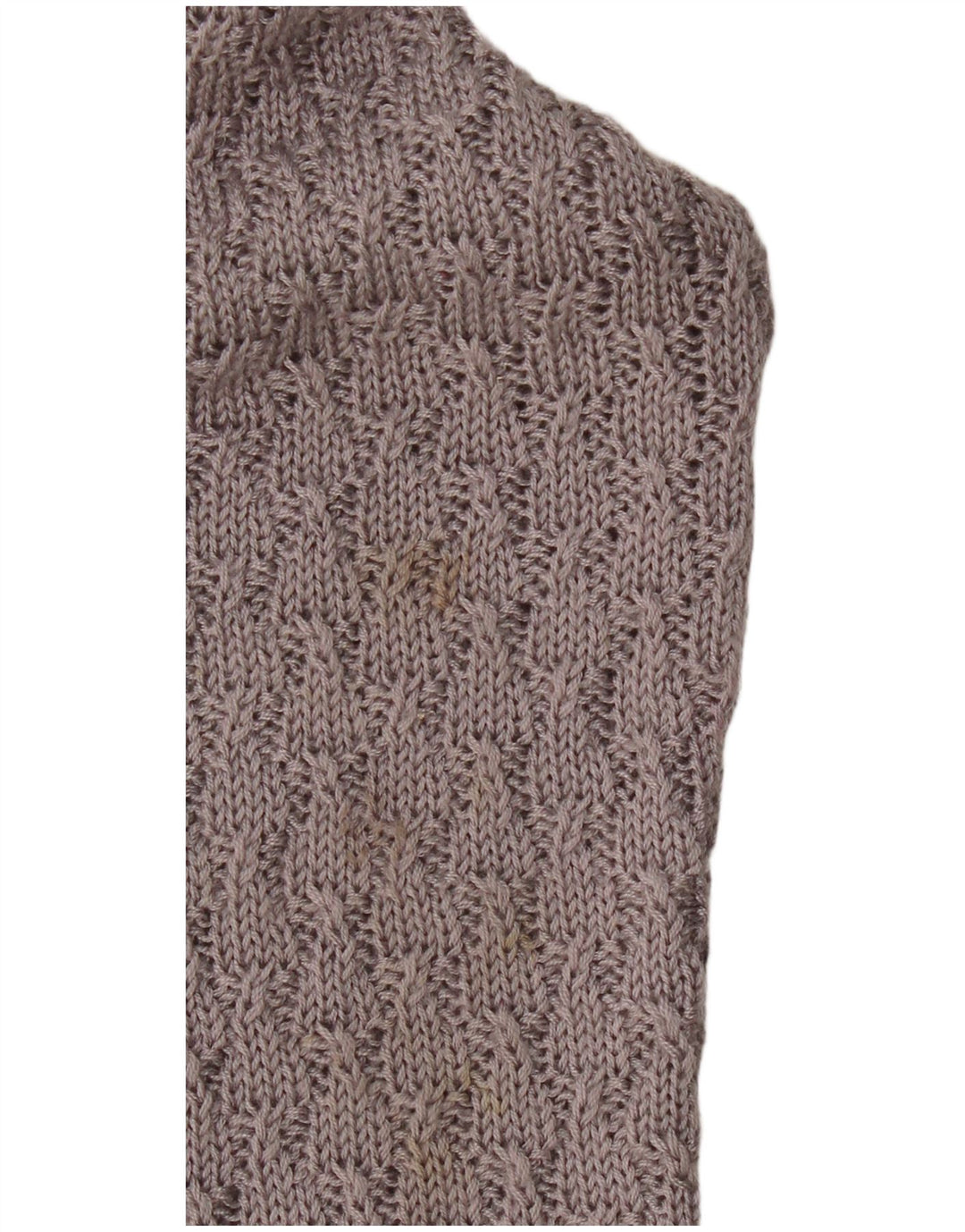 Vintage damski sweter z wywijanym dekoltem UK 10 mały szary poliakryl
