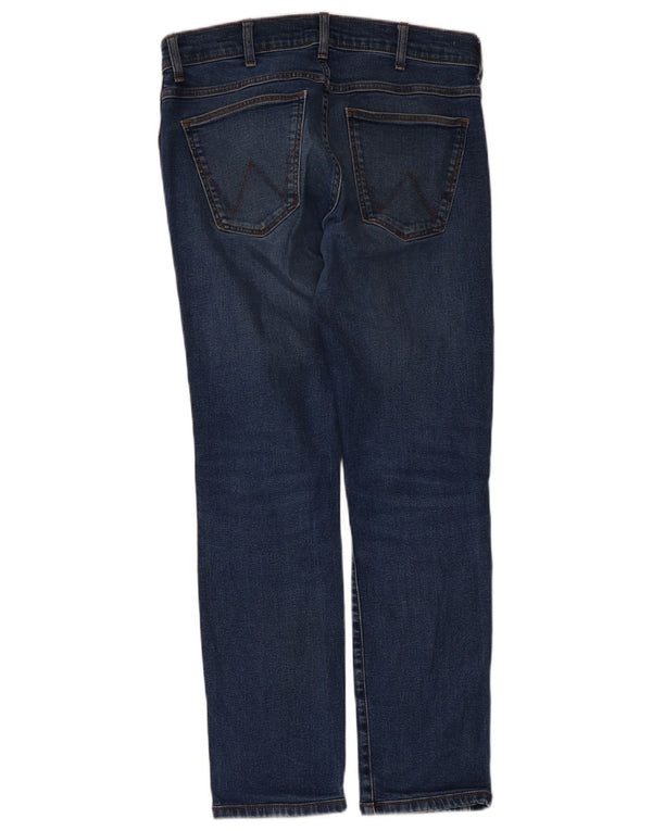 Wrangler Męskie Larston Slim Jeans W30 L28 Niebieskie bawełniane