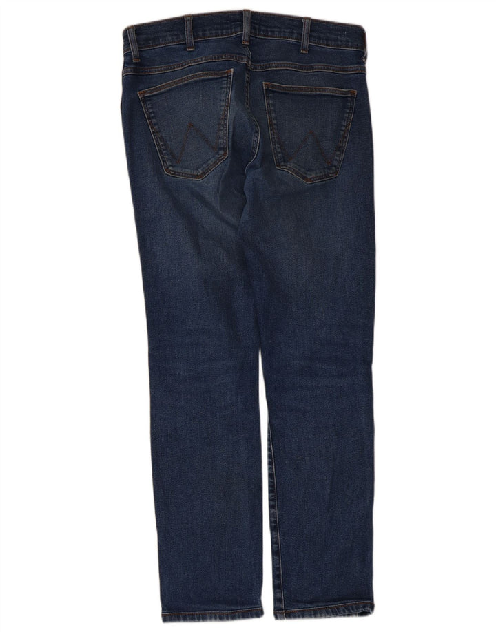 Wrangler Męskie Larston Slim Jeans W30 L28 Niebieskie bawełniane