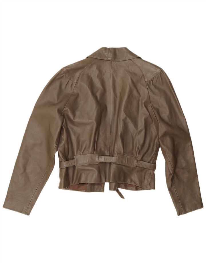 Vintage damska kurtka skórzana UK 14 Medium Khaki