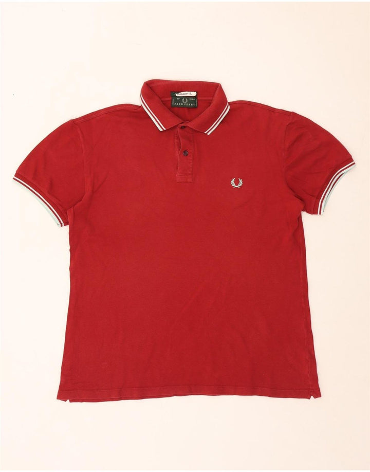 Męska koszulka polo Fred Perry IT 48, średnia bordowa bawełna