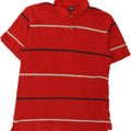 IZOD Mens Polo Shirt Large Red Striped Cotton Vintage Izod and Second-Hand Izod from Messina Hembry 