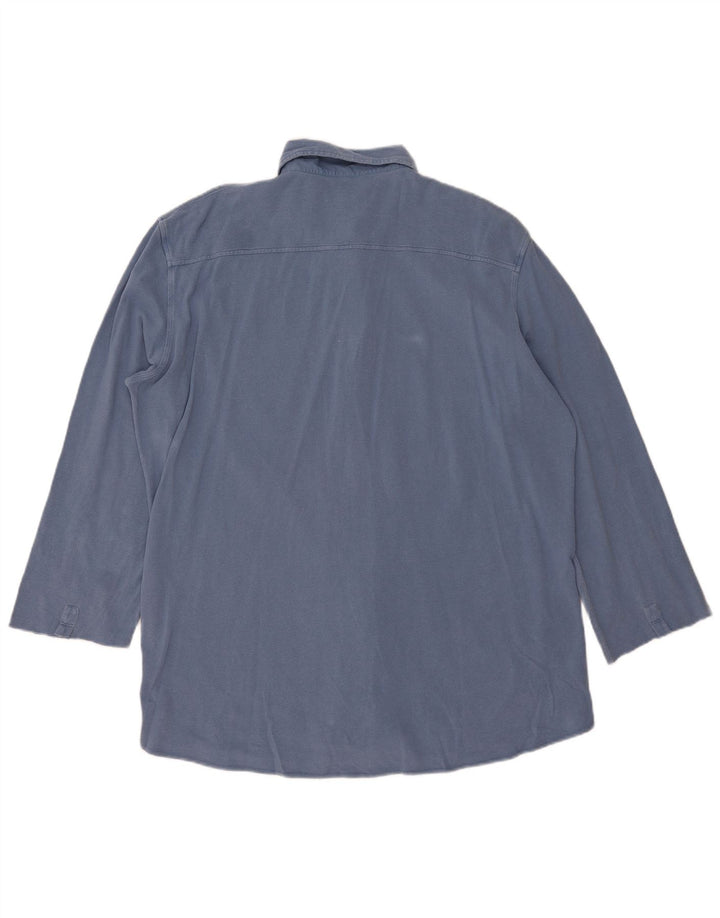Koszula męska Fay z rękawem 3/4, 2XL, niebieska, bawełniana