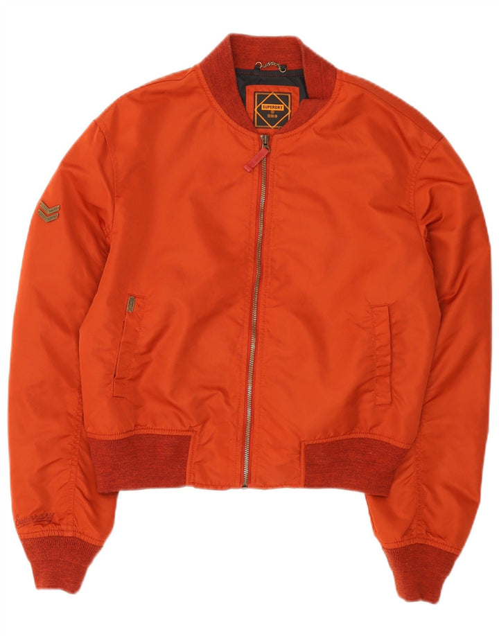 Damska kurtka bomber oversize Superdry UK 8, mała, czerwona nylonowa