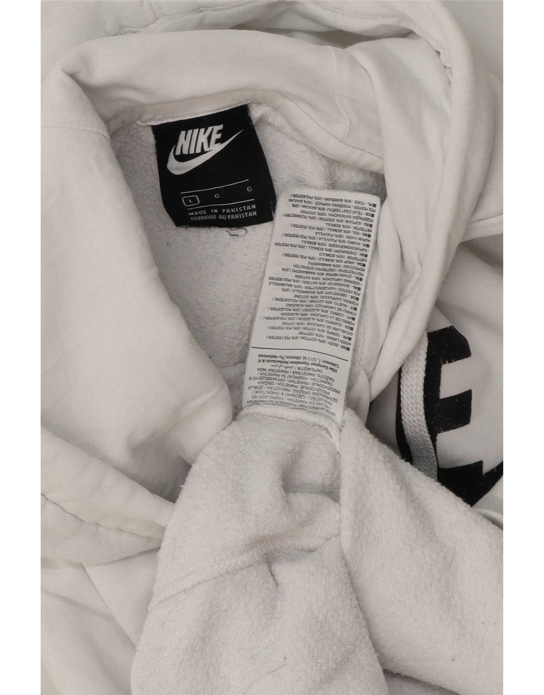 Męski sweter z kapturem Nike z grafiką, duży, biały, bawełniany