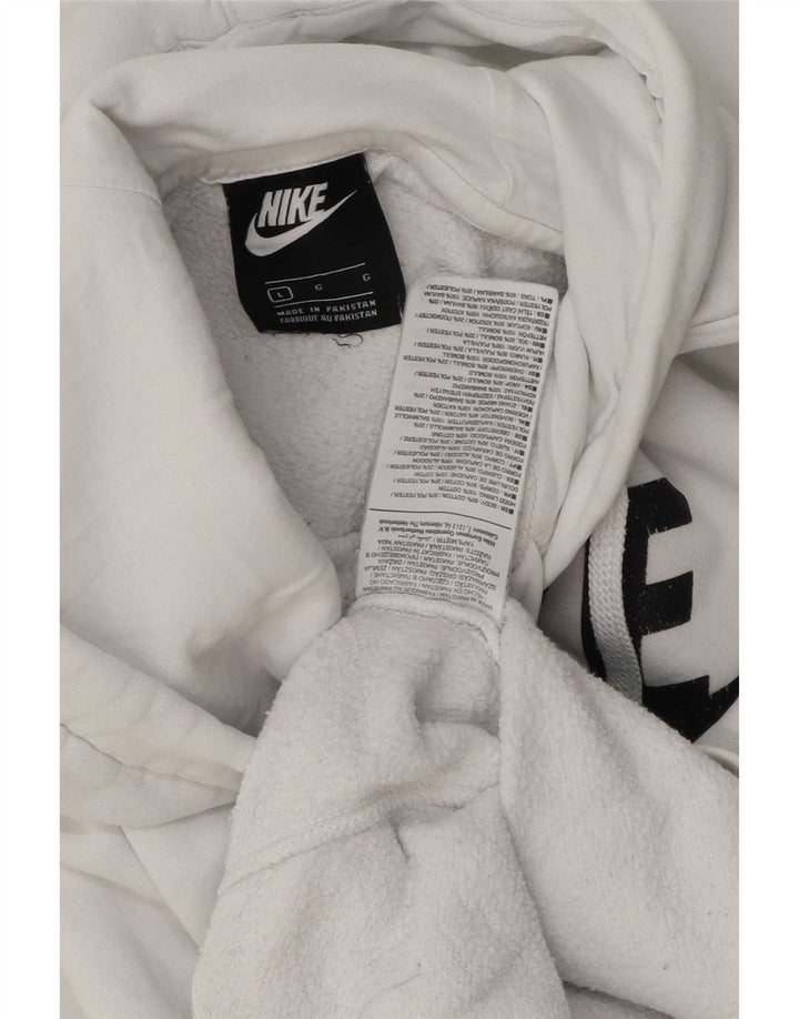 Męski sweter z kapturem Nike z grafiką, duży, biały, bawełniany