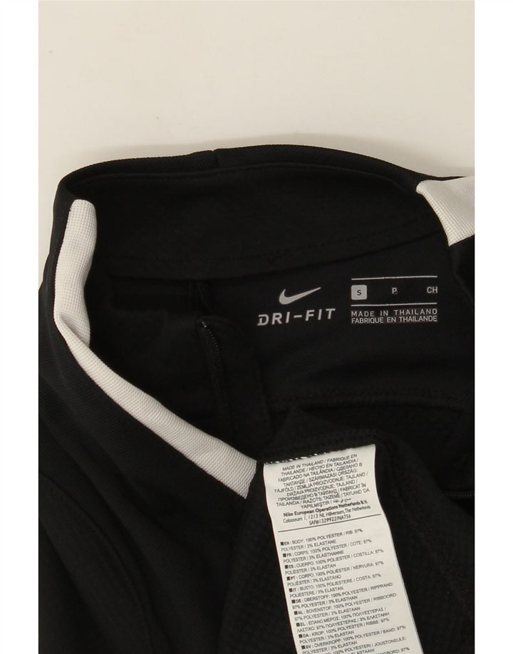 Męski dres NIKE Dri Fit z zamkiem błyskawicznym i zapinanym na zamek topem, mały, czarny, z blokami kolorów