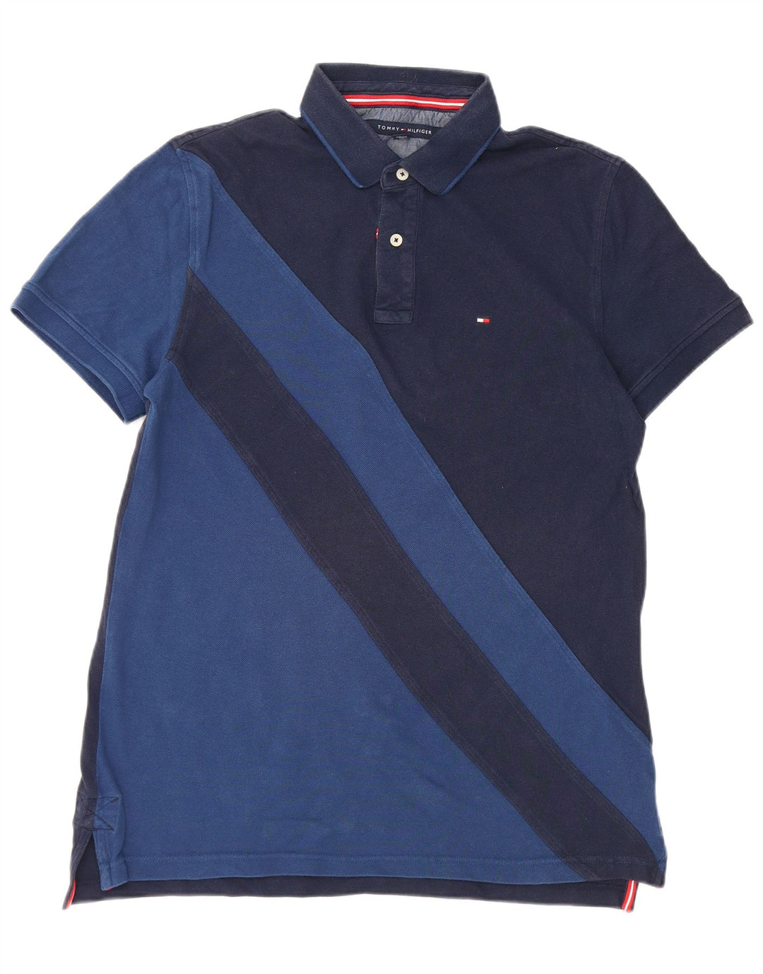 Męska koszulka polo Tommy Hilfiger, duża, bawełniana w granatowe paski